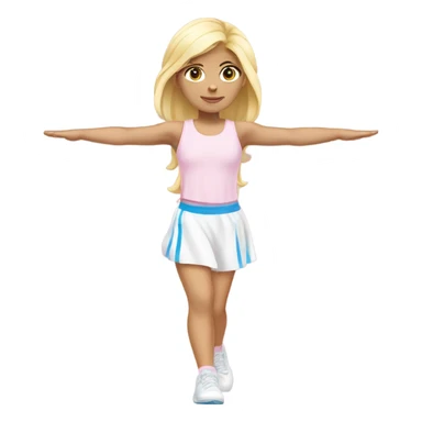 angelic blonde girl blue eyes stretching in light pink gym  sticker