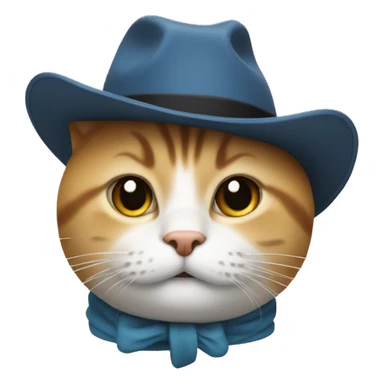 un chat avec un chapeau sticker