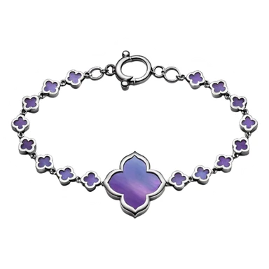 Van Cleef Vintage Alhambra bracelet in Mother of pearl purple sticker