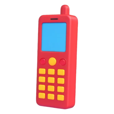 1990s brick cell phone, 3D emoji style sticker
