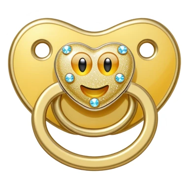 Bedazzled, gold sparkly pacifier sticker