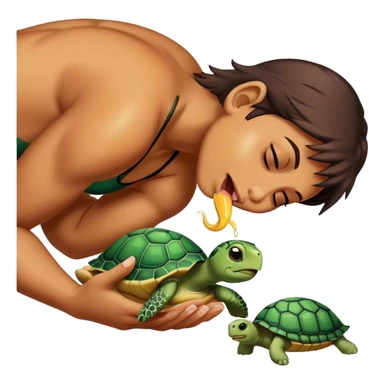 Turtle licking the bottom of a persons foot sticker