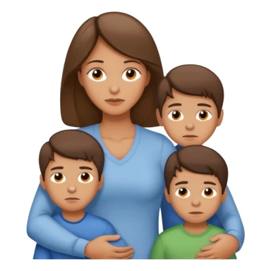 Exhausted Light brunette beautiful mom with 3 sons sticker