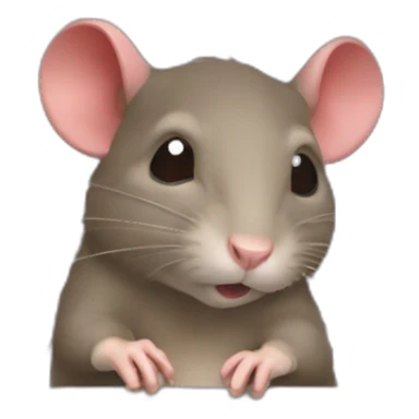 un rat qui tien un panneau abonné vous rouge sticker