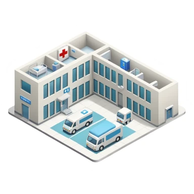 hospital isometric view sticker