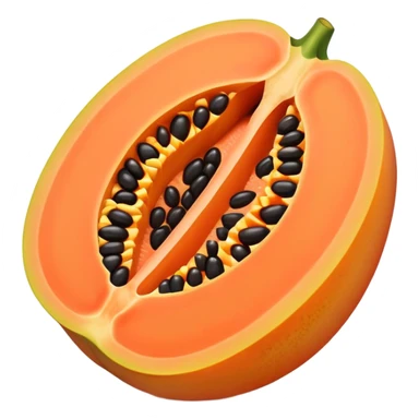 Cut open papaya sticker