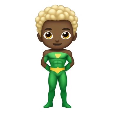 Afro Light-skinned teenager shirtless in a green superhero costume of Prince Namor while swimming. sticker