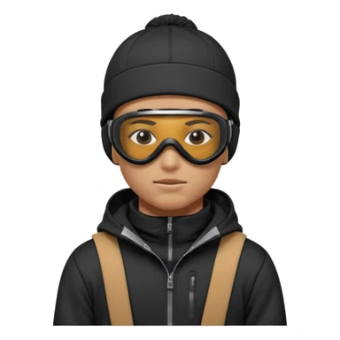 skier with black goggles hoodie and face mask looking stylish like an underground rapper. I said mask pls no face showing. Only eyes showing  sticker