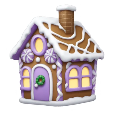 Cosy light purple gingerbread house  sticker