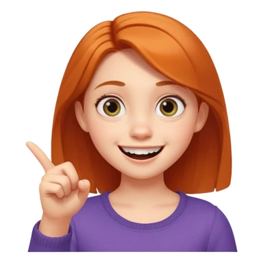 Transform this selfie of a smiling girl pointing at her teeth into a Pixar-style animated character, with large expressive eyes, soft lighting, and a cheerful atmosphere sticker