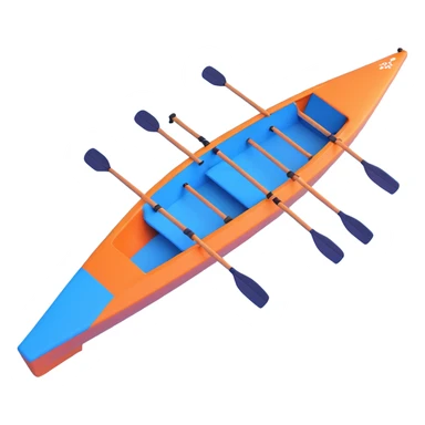 blue four-person Olympic rowing boat, top view sticker