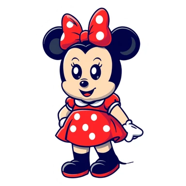Minnie Mouse cartoonish sticker sticker