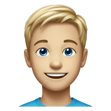 smiling boy in indoor portrait with blue eyes sticker