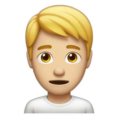 white male young adult crying tears front view sticker