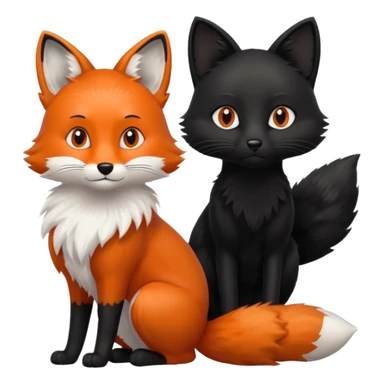 Fox x Black Cat sticker