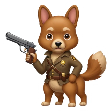 Dog with a gun sticker