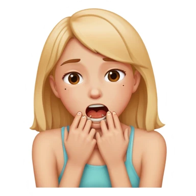 Girl choking herself as a joke sticker