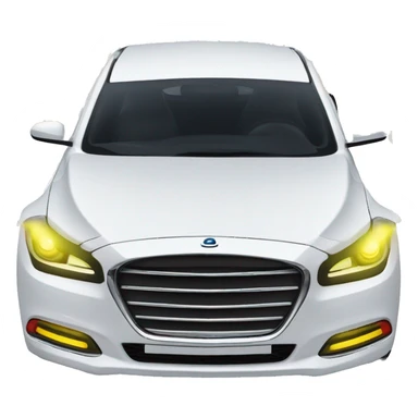 Genesis car hyunnday white with rear bumper yellow and all cover with christmast lights sticker