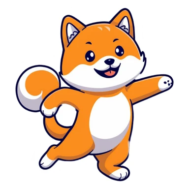 happy shiba inu dancing sticker