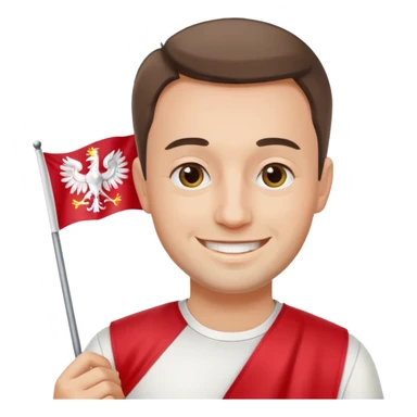 polish man with poland flag sticker