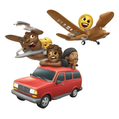 flying vs. roadtrip sticker