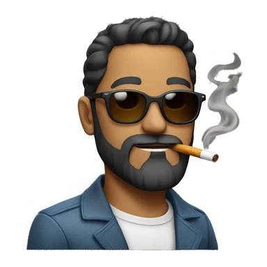 A man with sunglasses and a beard smoking a cigarette  sticker