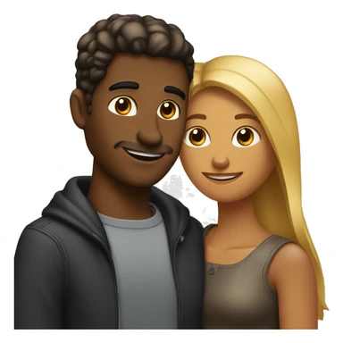 Deux âme sœur qui s'embrassent homme et femme noir  sticker