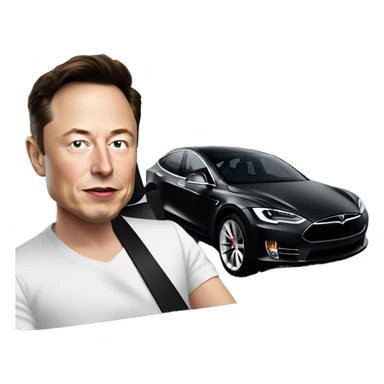 Elon musk driving tesla sticker