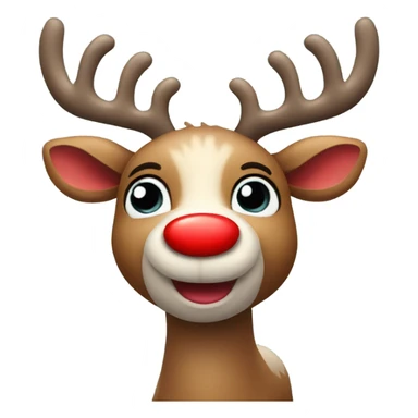 Cute reindeer with a big red nose sticker