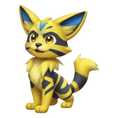 Yellow lombax-Zeraora-Renamon-cat sticker