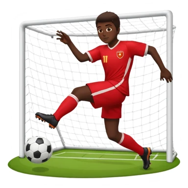 Soccer player scoring goal sticker