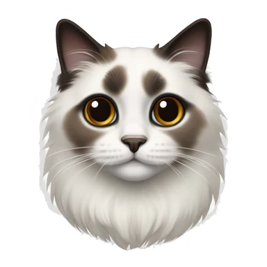 ragdoll cat white with black and brown patches around the nose, ears, feet, and tail sticker