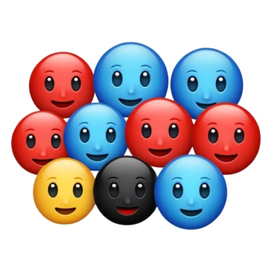 Deepseek emojis in blue black and red. sticker