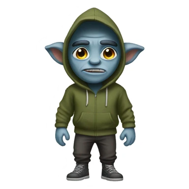 a troll with a hoodie full body sticker