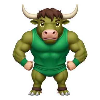 Green bull with playable jumper sticker