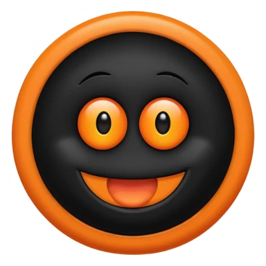 make a blackhole, accretion disk and all, with an orange smiley face, black head, orange ring, orange eyes, orange mouth, no other details sticker