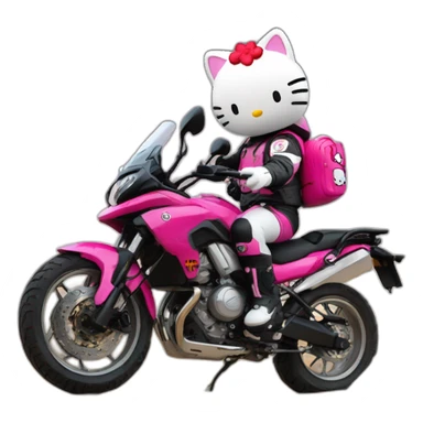 Hello kitty soñando con moto benelli trk 502X sticker