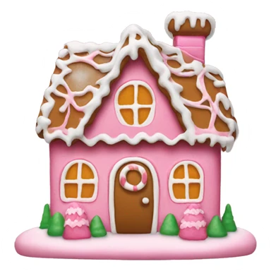 A pink gingerbread house sticker
