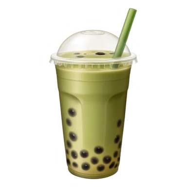 Bubble tea olive color sticker