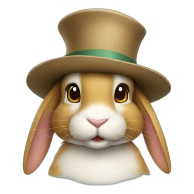 Lapin avec un chapeau sticker