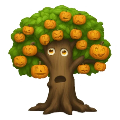  tree with jackolantern face sticker