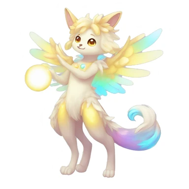 Cute Kawaii Anthro Sona Colorful Ethereal Pretty see Godly Celestial Shiny Fakemon Full Body sticker