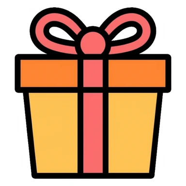 present with ribbon sticker
