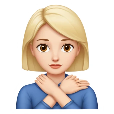 woman with hands crossed around her neck sticker