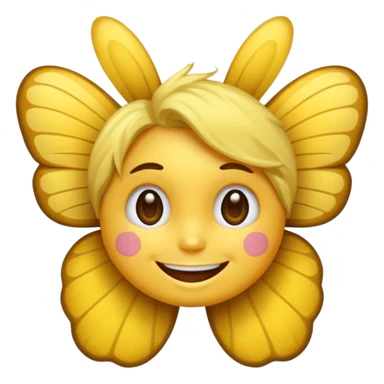 Emoji sourire avec un nœud papillon dans les cheveux sticker