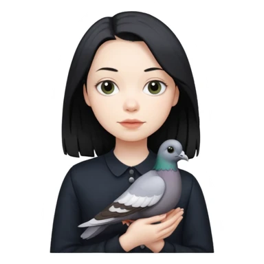 phoebe bridgers holding a pigeon sticker