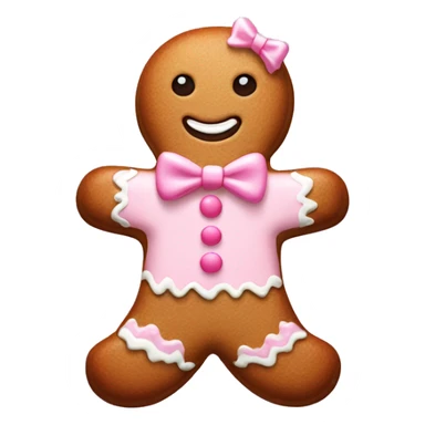 gingerbread man with light pink bow sticker