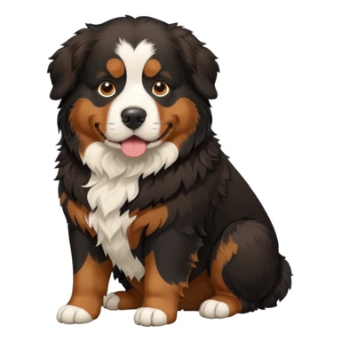 Generate a Bernese Mountain Dog that is just pooping sticker