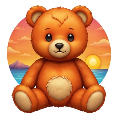 teddy bear made of a sunset sticker
