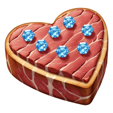 Meat with diamond textur and blue color sticker
